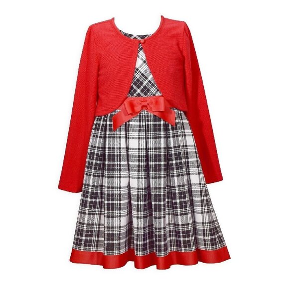 iris & ivy Other - Iris & Ivy Girl's 2-Piece Plaid Dress & Cardigan Set